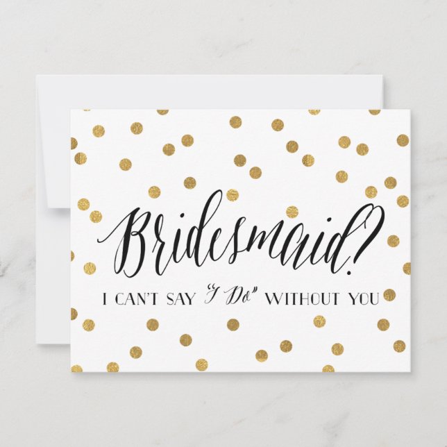 Convites Confetti Bridesmaid | Bridesmaid (Frente)