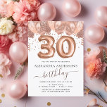 Convites Confetti do Partido aniversário de 30 anos de Balõ<br><div class="desc">30 (30) 30 Festas de aniversário,  cor-de-rosa - Balões Dourados Rosa e Convite de aniversário Confetti. Este é o Convite Aniversário perfeito para uma Rosa moderna Dourada e brilhante Festa de aniversário Brilhante Rosa Brilhante Girly. Entre em contato com o designer para encontrar itens personalizados correspondentes.</div>