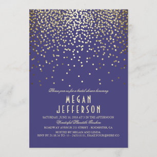 Convites Confetti Dourado - Chá de panela Marinho das luzes