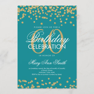 Convites Confetti Dourado de Glitter Festa de aniversário 6