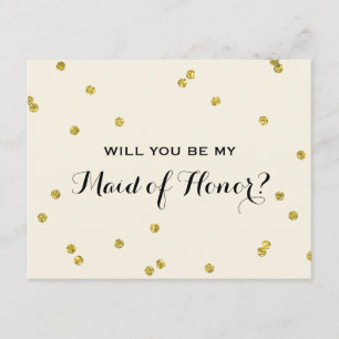 Convites Confetti Dourado  Madrinha de casamento