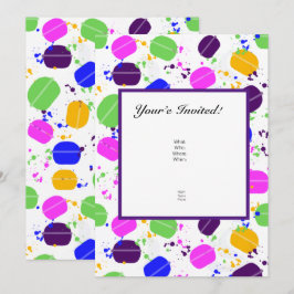 Convites Confetti Macaron - Personalizados