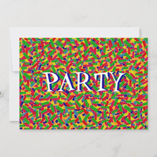 Convites Confetti multicor (Frente)