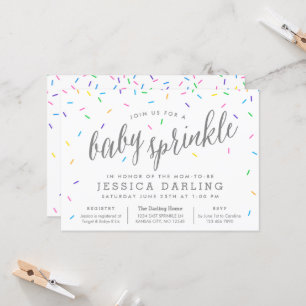 Convites Confetti Sprinkles Baby Sprinkle Invtions