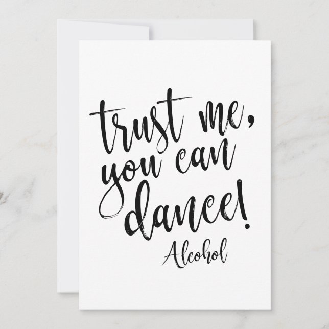 Convites Confie em Mim, Você Pode Dançar Sinal de Casamento (Frente)