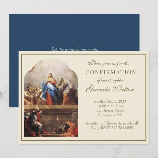 Convites Confirmação Católica da Escritura Espírito Santo I (Frente/Verso)