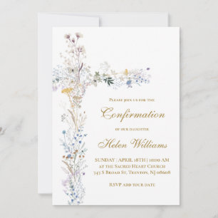 Convites Confirmação da cruz floral