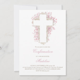 Convites confirmação das flores do hálito do bebê