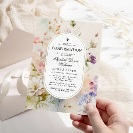Convites Confirmação das flores silvestres Elegante Boho Wa