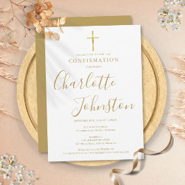 Convites Confirmação de Assinatura Dourada Moderna