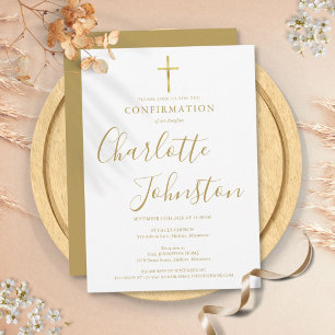 Convites Confirmação de Assinatura Dourada Moderna