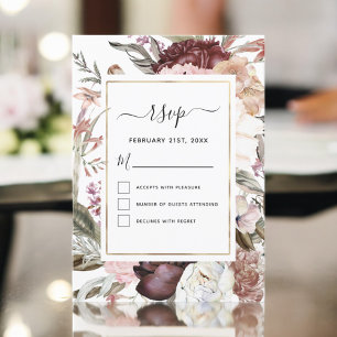 Convites Confirmação de Casamento Boho Rosa Poeirento Borgo