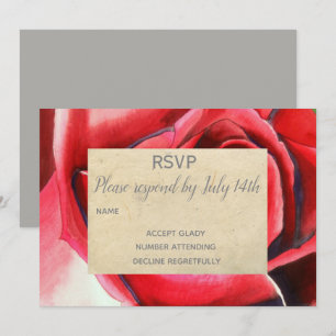 Convites Confirmação de casamento com arte de flor de rosa