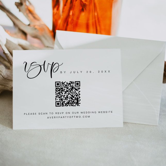Convites Confirmação de Casamento com Código QR Minimalista (Criador carregado)