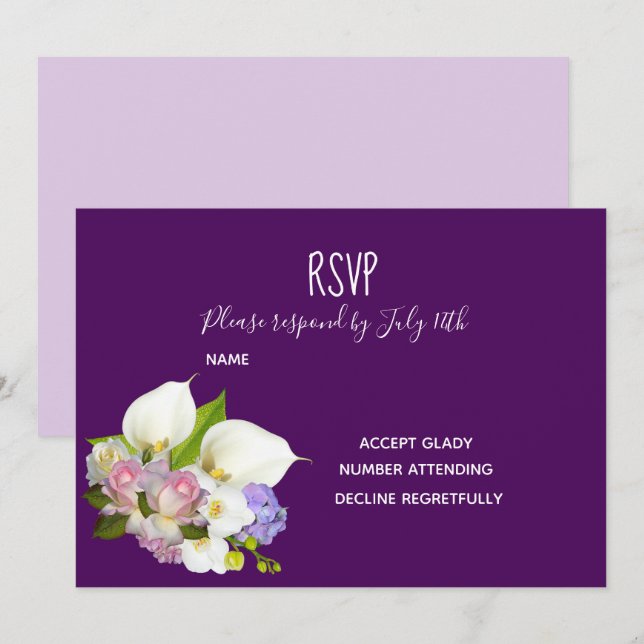 Convites Confirmação de casamento com tema floral pastel e  (Frente/Verso)