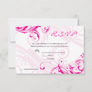 Convites Confirmação de Casamento Magenta Clássico Desenho 