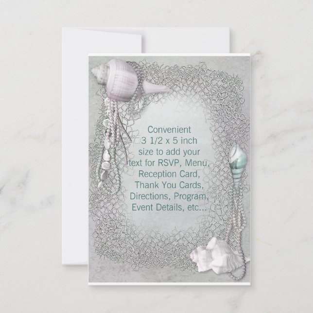Convites Confirmação de Casamento na Praia com Conchas (Frente)