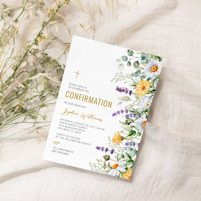 Convites Confirmação de Chamomile & Eucalyptus Wildflower (Criador carregado)