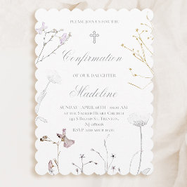 Convites confirmação de flores silvestres delicadas