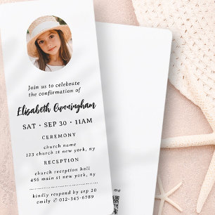 Convites Confirmação de Foto Simples Moderna Minimalista