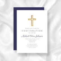 Confirmação de marinho Azul Cruzado Religioso