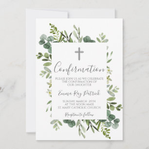 Convites Confirmação de Moldura Verde