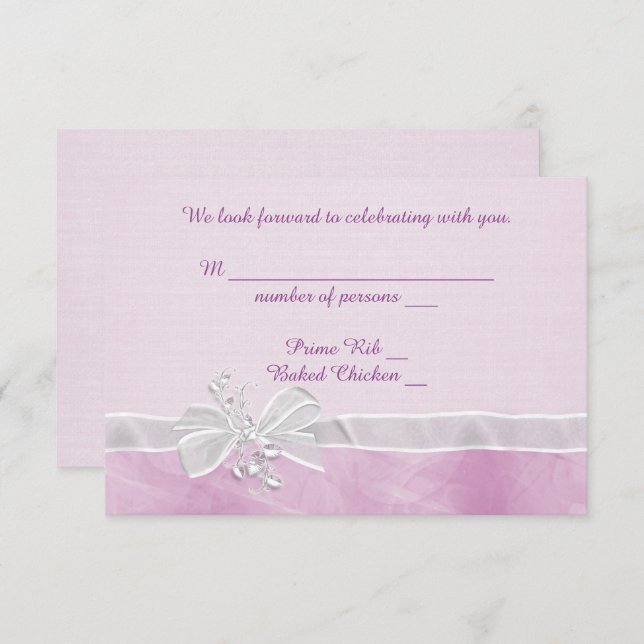 Convites Confirmação de presença com laço de casamento bran (Frente/Verso)