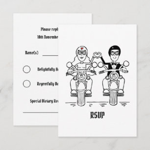 Convites Confirmação de presença no casamento de motoqueiro