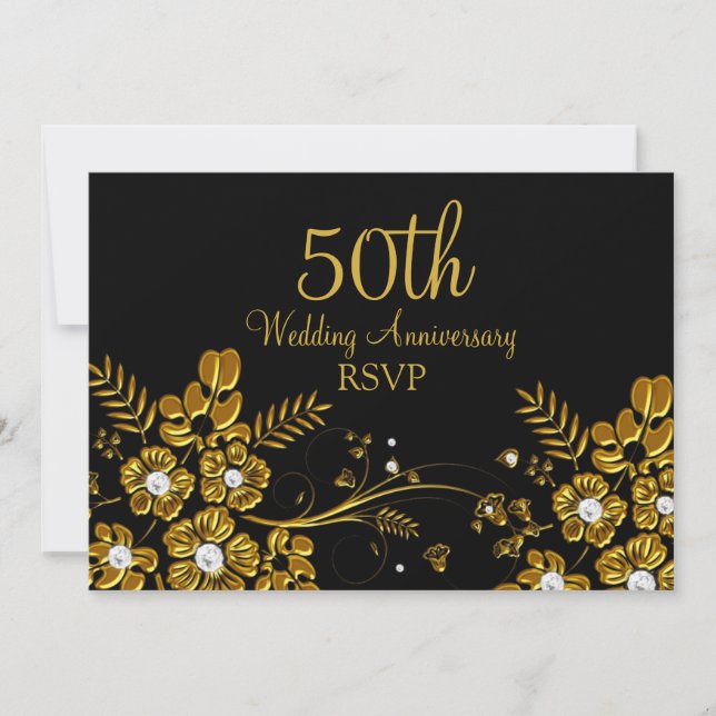 Convites Confirmação de Presença para 50º Aniversário de Ou (Frente)