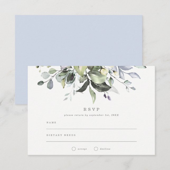 Convites Confirmação de Presença para Casamento com Florais (Frente/Verso)
