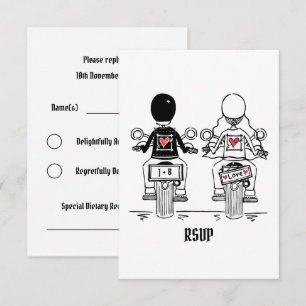 Convites Confirmação de presença para casamento de motoquei