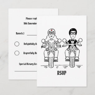 Convites Confirmação de presença para casamento de motoquei