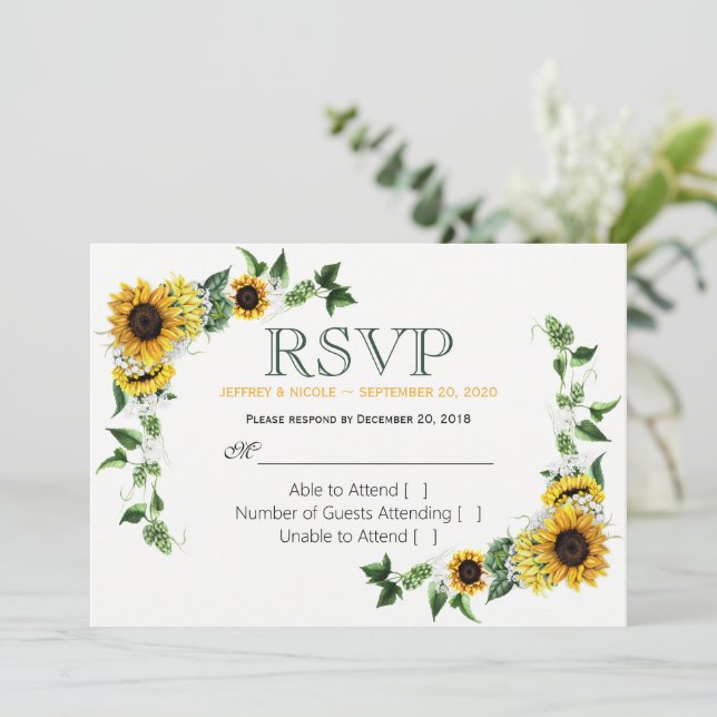 Convites Confirmação de Presença para Casamento Floral de G (Em pé/Frente)