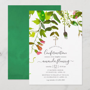 Convites Confirmação de Primavera de Watercolor