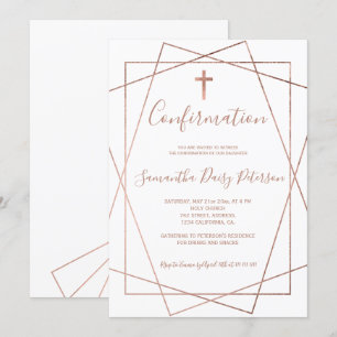 Convites Confirmação de script gráfico geométrico Rosa 