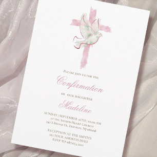 Convites Confirmação Espírito Santo Rosa