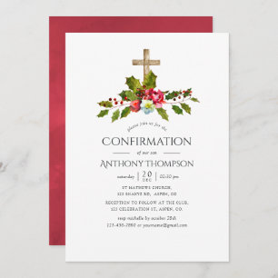 Convites Confirmação Floral de Casamento de Natal