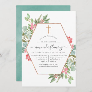 Convites Confirmação Geométrica de Natal Eucalyptus