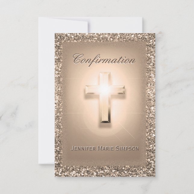 Convites Confirmação Pálida Rosa Cross (Verso)