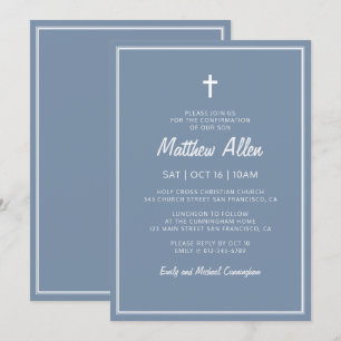 Convites Confirmação Para Ele Cruzamento De Quadro Simple