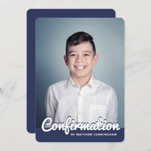 Convites Confirmação Para Ele Foto Personalizada Moderna