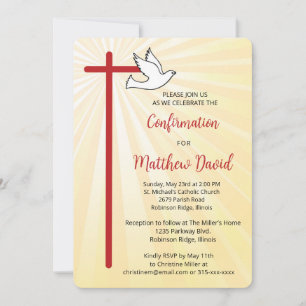 Convites Confirmação para Raios Dourados de Portas Cruzadas