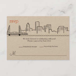 Convites Confirme presença no casamento Portland Skyline