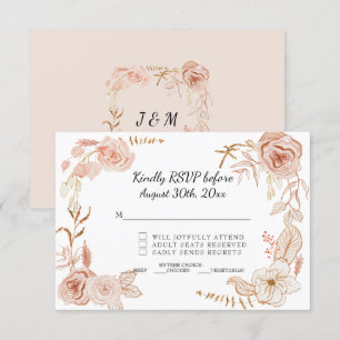 Convites Confirme presença Terra Cotta Rosa Floral Aquarela