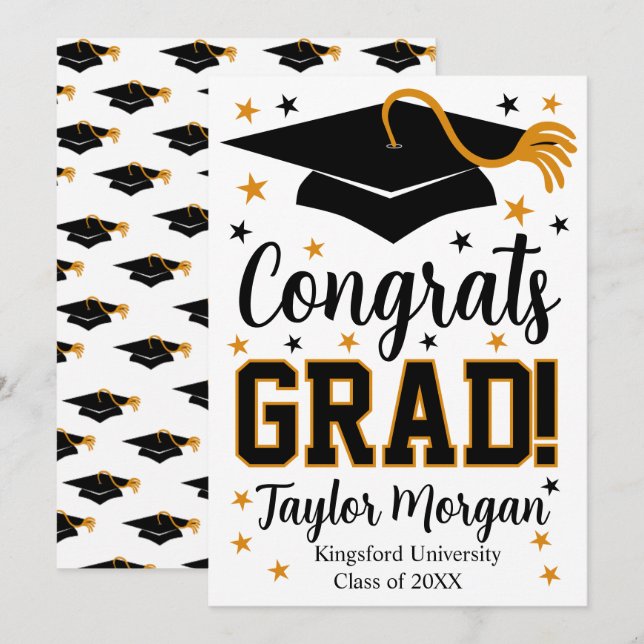 Convites Congrats Grad Custom Name Graduation (Frente/Verso)