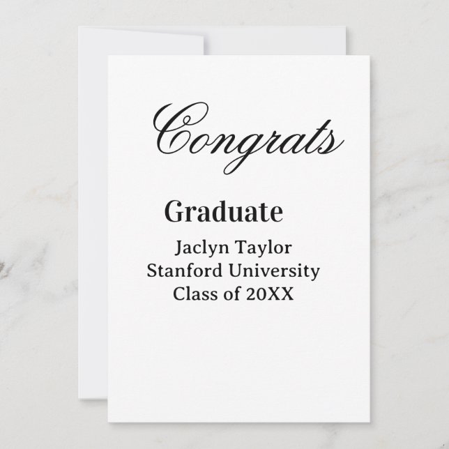 Convites Congrats graduation name university name class of  (Frente)