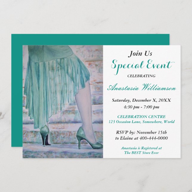 CONVITES CONGRATULAÇÕES PARA O EVENTO DA FESTA DE SUCESSO (Frente/Verso)