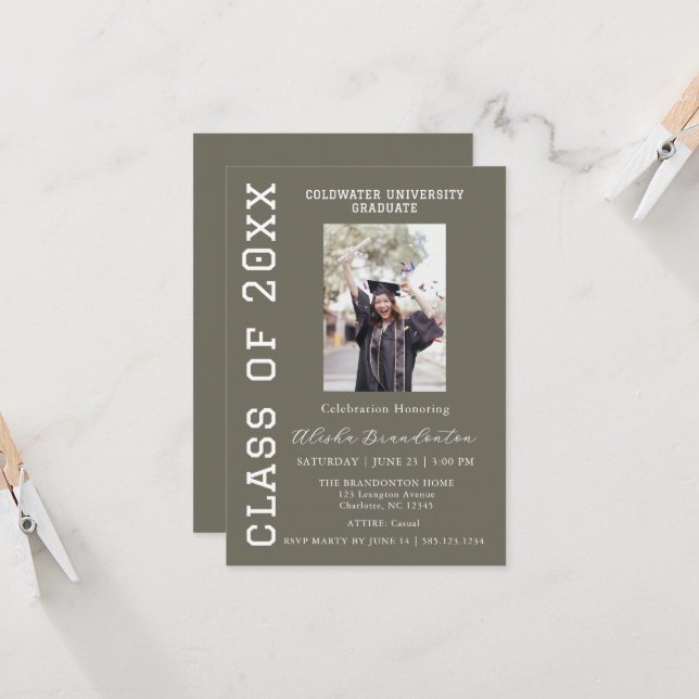 Convites Congratulations Graduate Photo Party Invitation (Frente/Verso In Situ)