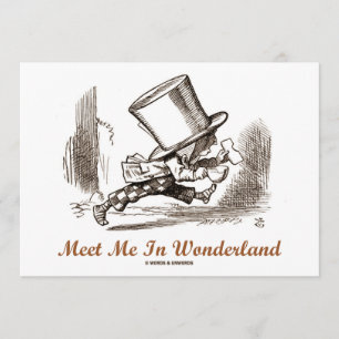 Convites Conheça-Me Em Wonderland (Mad Hatter Running)