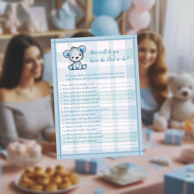 Convites Conhece Papai Melhor Jogo de Chuveiro de Bebê Urso (Criador carregado)